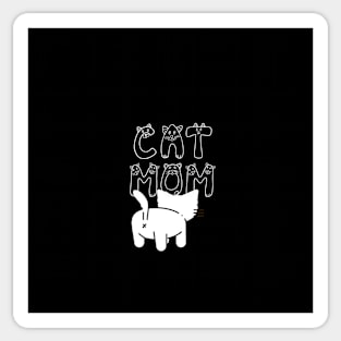 Cat Mom Black and white cat Sticker